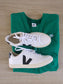 Veja esplar lederen sneakers wit / zwart