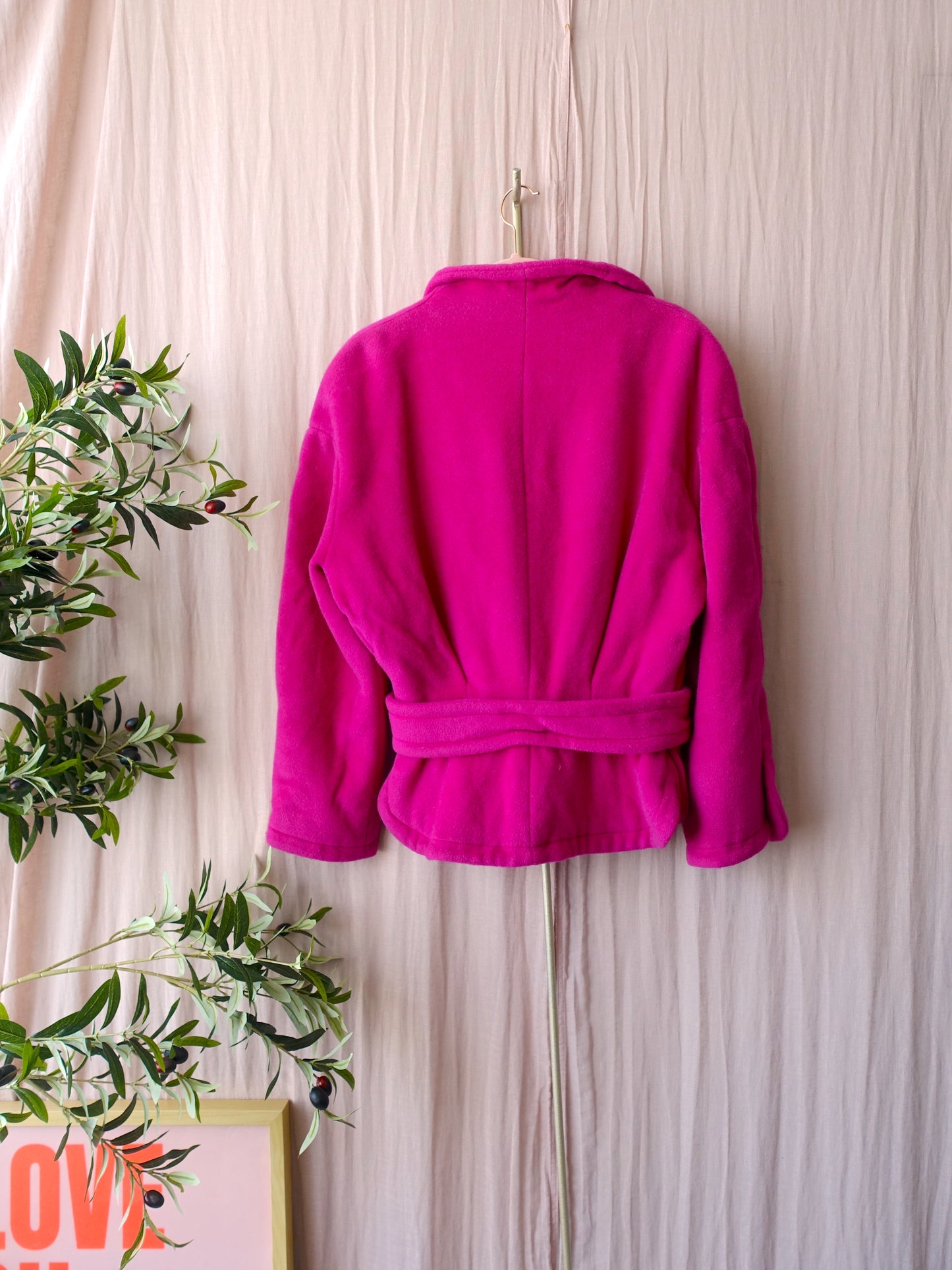 Thierry Mugler vintage wool coat fuchsia pink