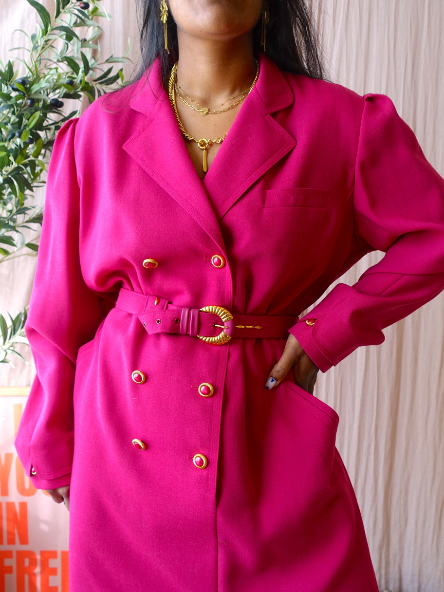 The Vintage Delmod Parsienne jurk french fuchsia