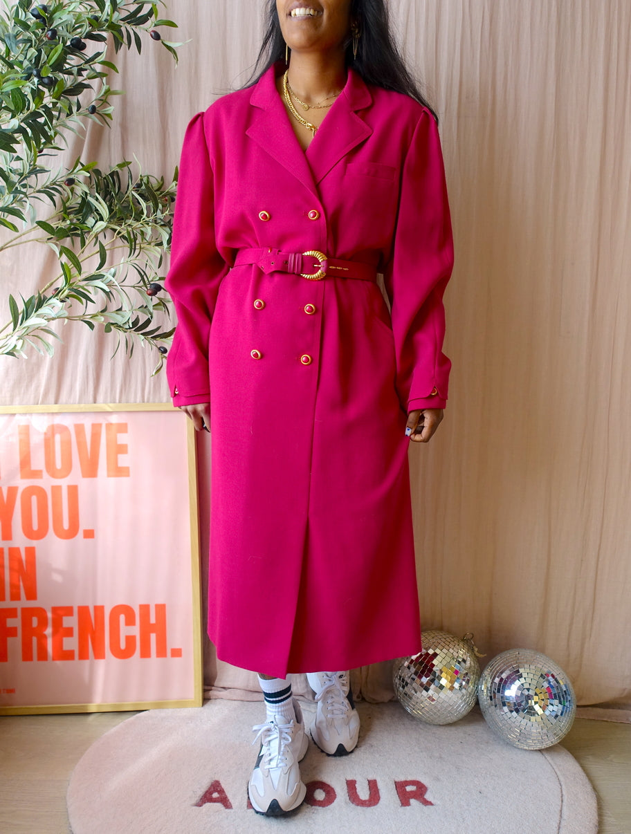 The Vintage Delmod Parsienne jurk french fuchsia
