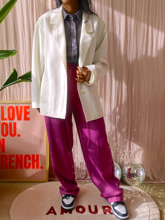 Vintage structured oversized blazer offwhite