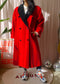 Vintage woolen Parisian coat passion red
