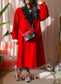 Vintage woolen Parisian coat passion red
