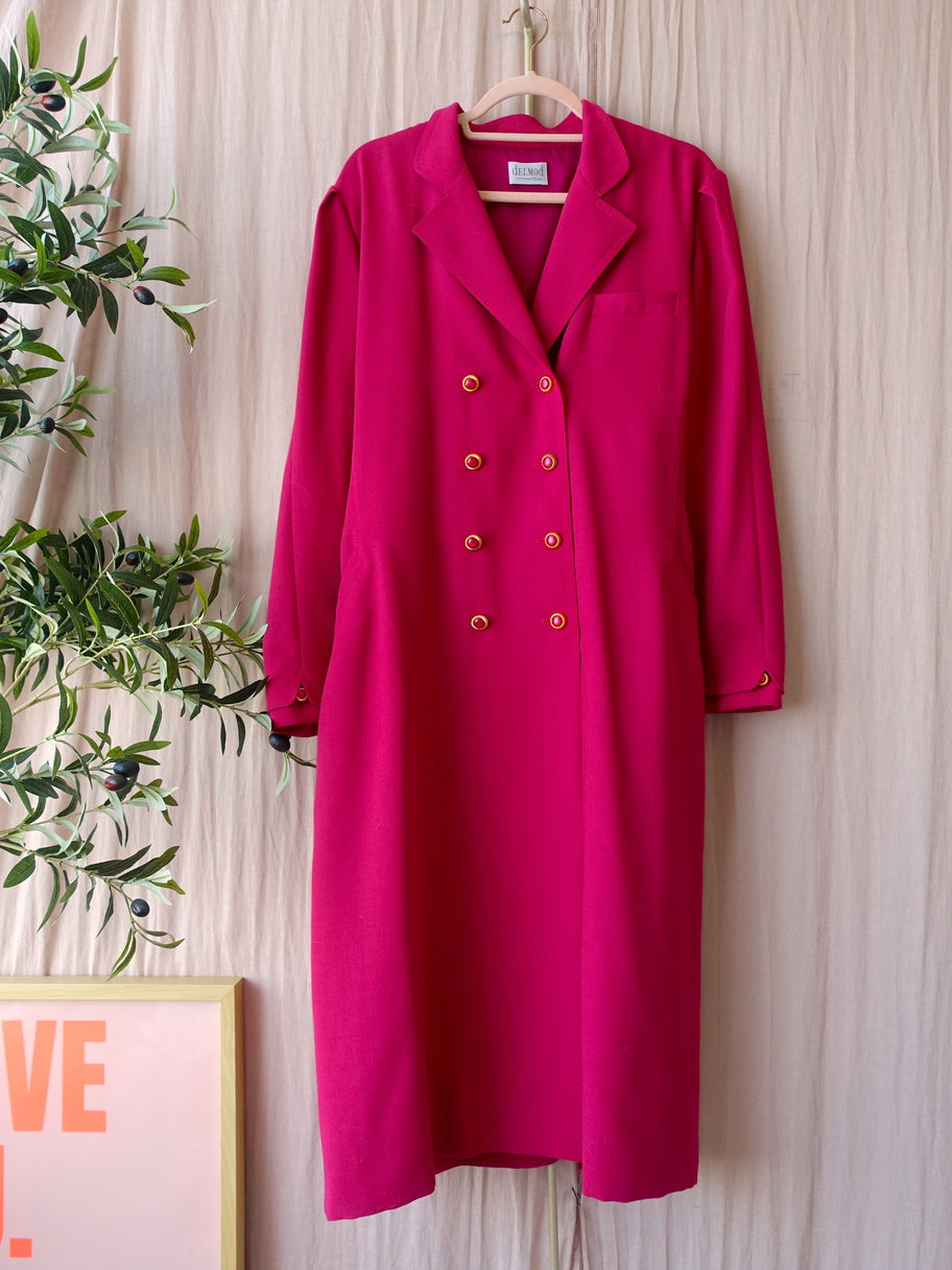 The Vintage Delmod Parsienne jurk french fuchsia