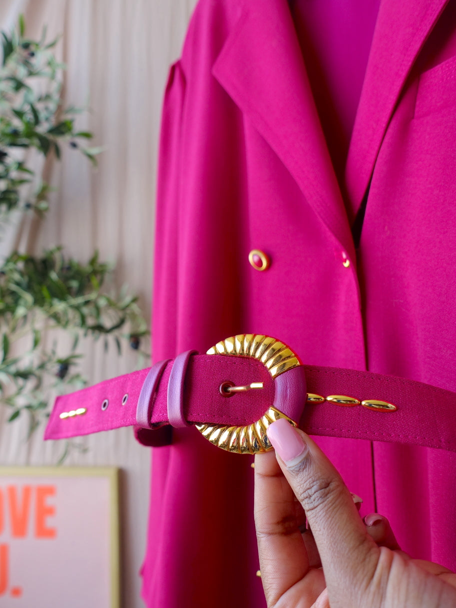 The Vintage Delmod Parsienne jurk french fuchsia