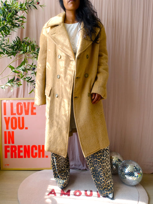 The Vintage Parisian brushed woolen camel coat