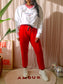 Vanilia cropped tapered sweatpants rood