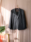 Vintage pure wool blazer antraciet