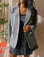 Anna Aura wool blazer herringbone zwart / wit