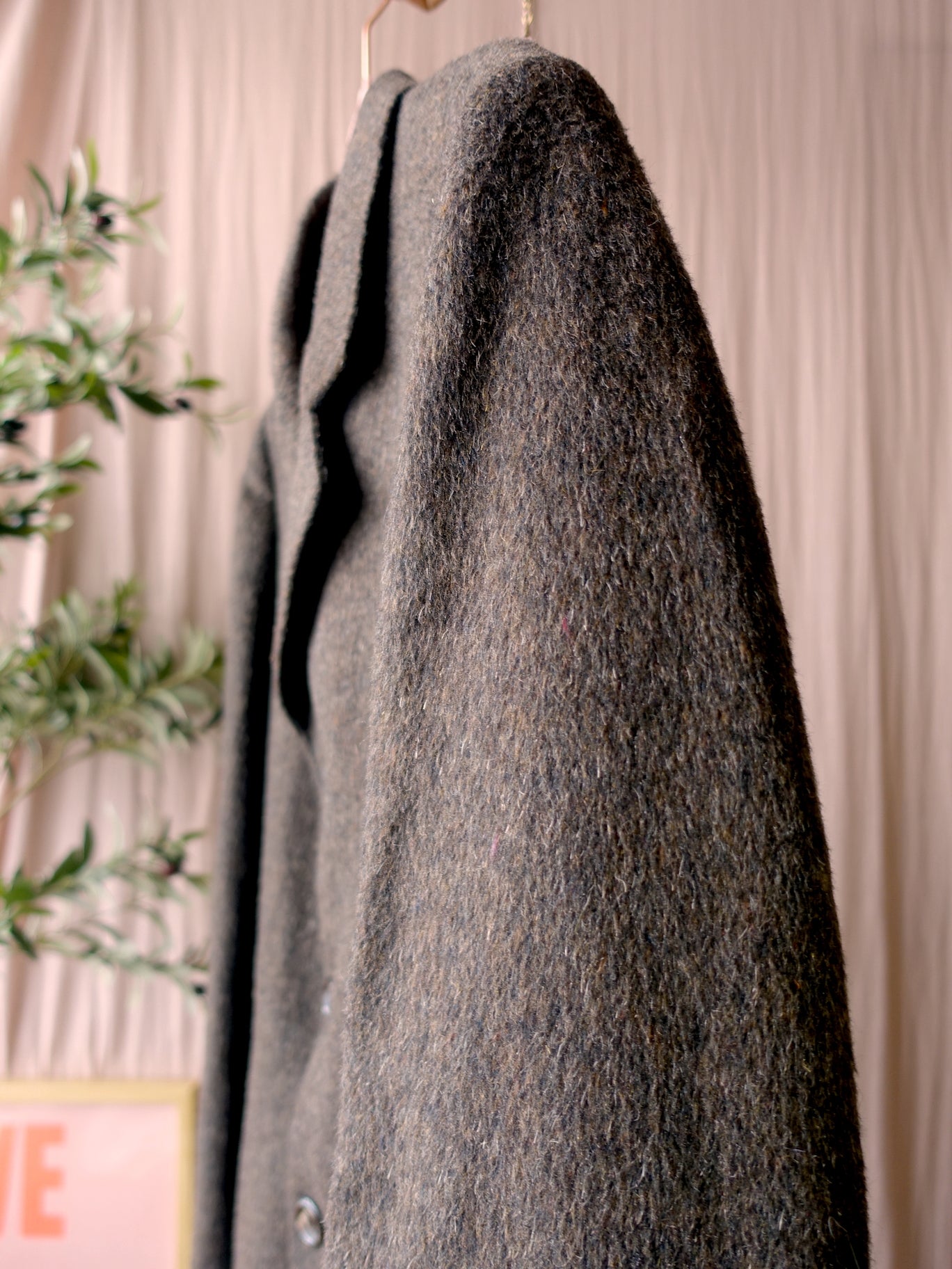 Vintage silhouette shoulder wool coat roasted coffee