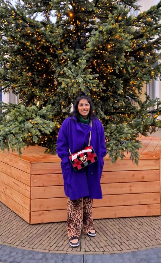 Vintage oversized wool coat purple