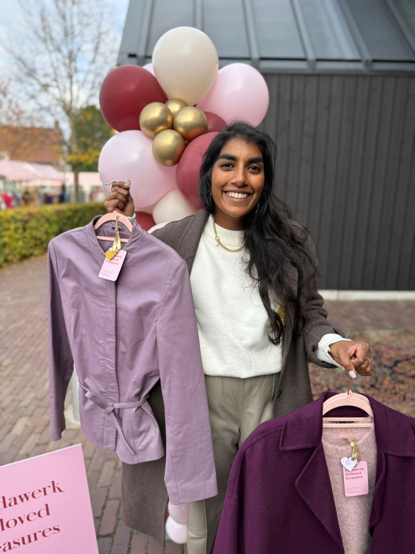 Vintage unique leather jacket mauve mist