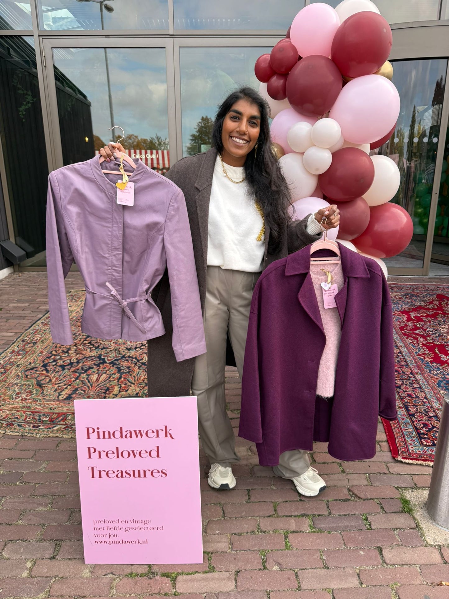 Vintage unique leather jacket mauve mist