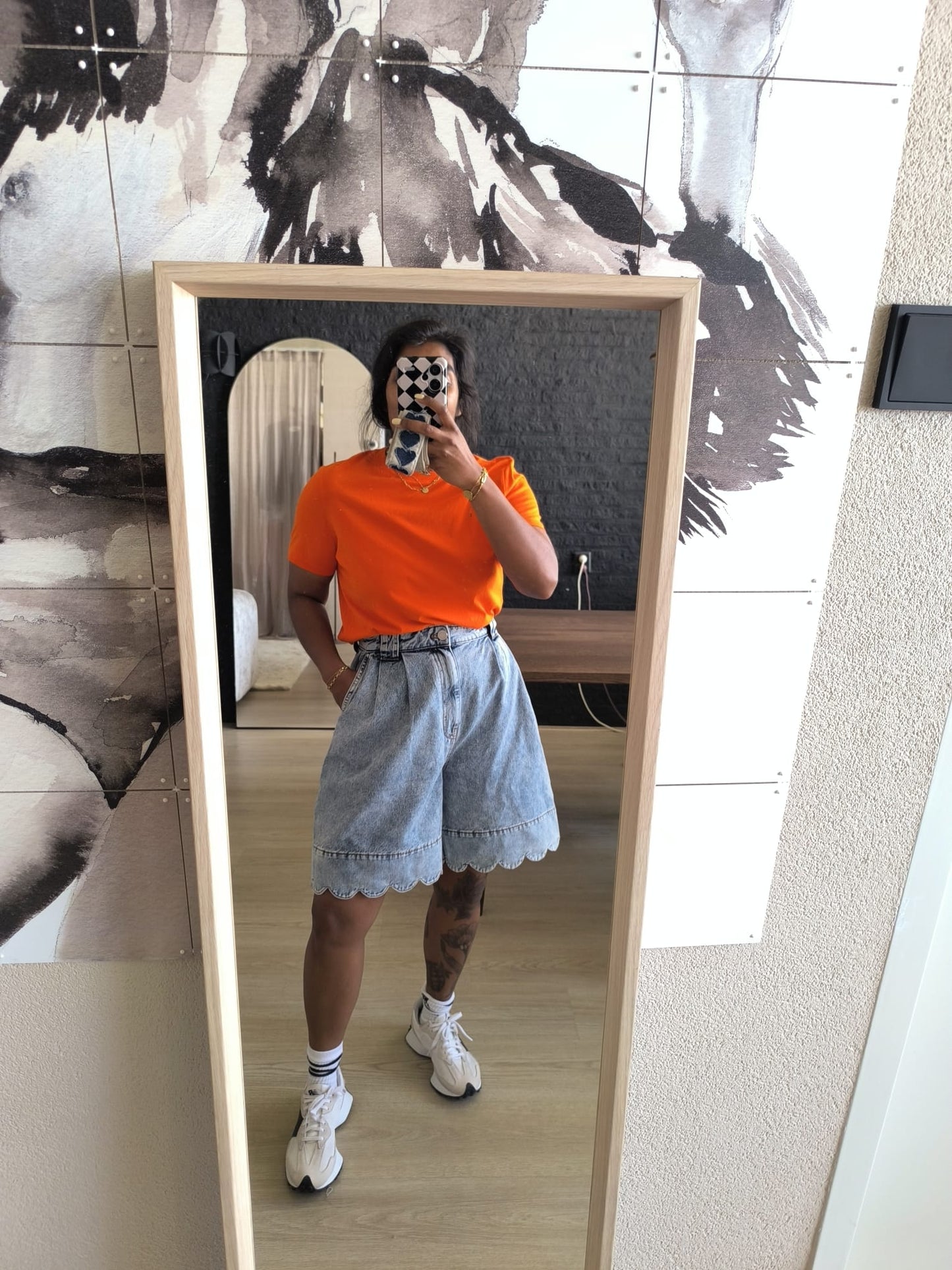 Selected Femme cotton tee pumpkin orange