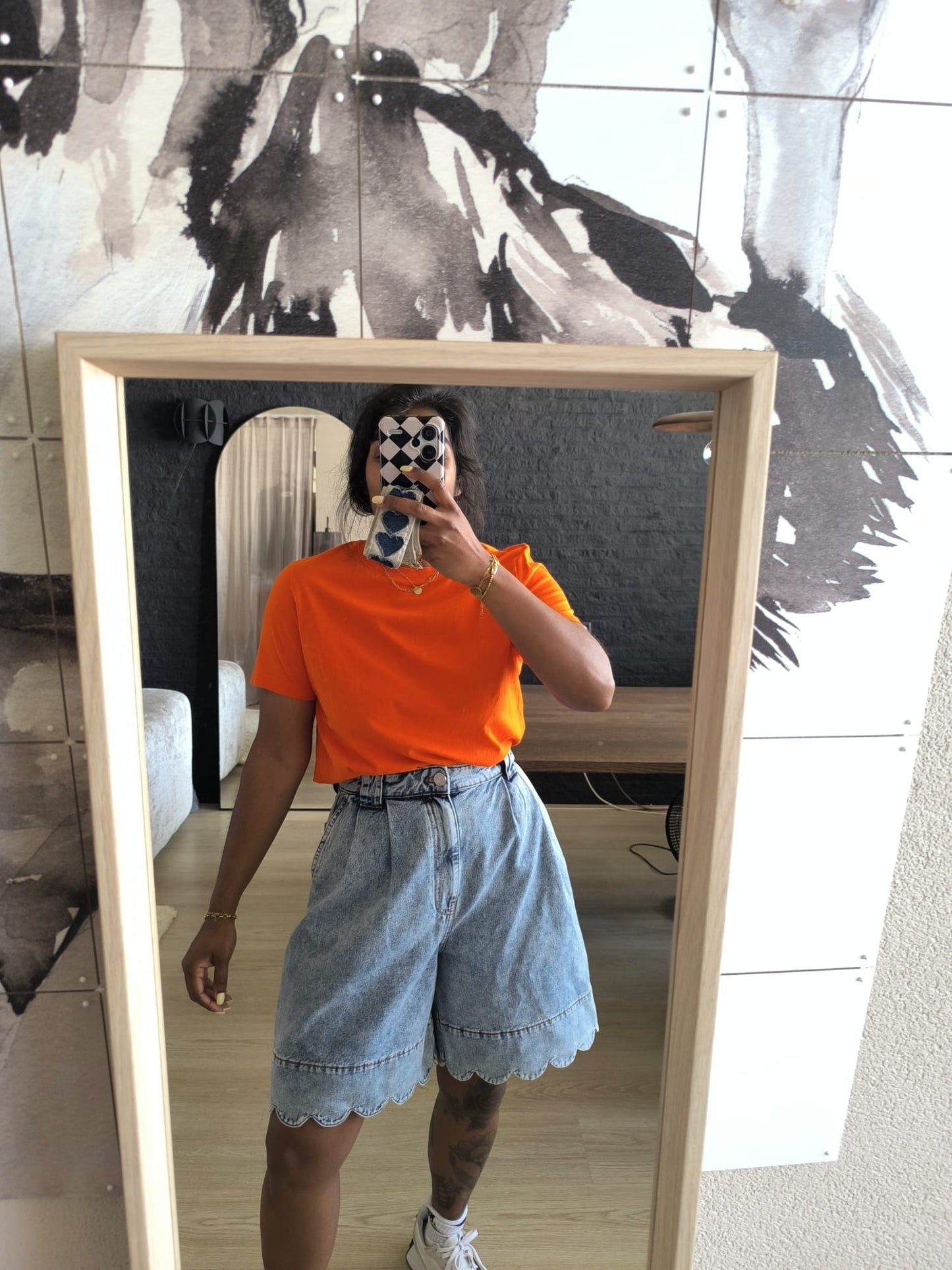 Selected Femme cotton tee pumpkin orange
