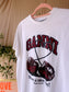 GANNI cherry organic t-shirt bright white / burgundy