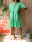 Y.A.S. Yasholi broderie anglaise jurk mint groen