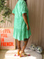 Y.A.S. Yasholi broderie anglaise jurk mint groen