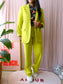 Y.A.S wide leg high rise broek apple green