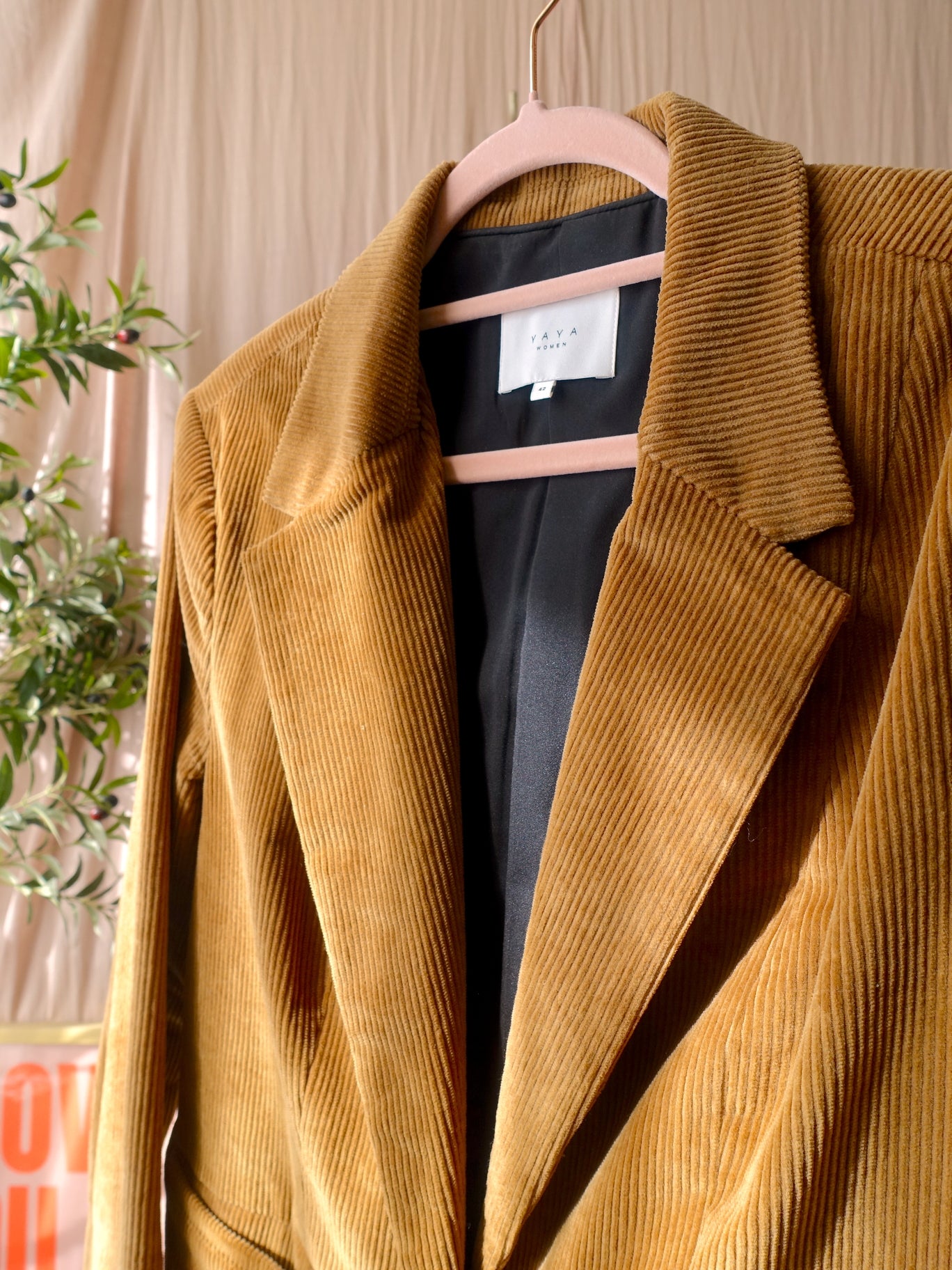 Yaya ribcord blazer caramel crunch