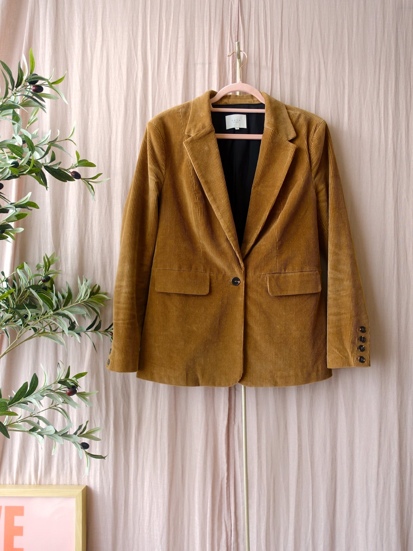 Yaya ribcord blazer caramel crunch