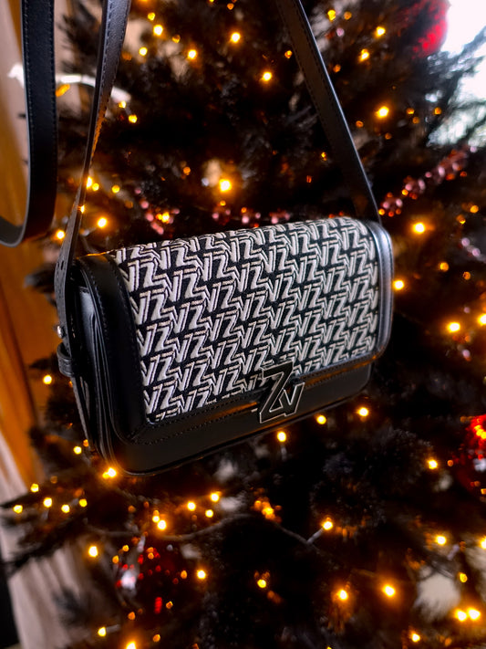 Zadig & Voltaire Le Initiale mini crossbody jacquard leather