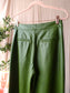 Zara preloved vegan leather high waist broek mosgroen