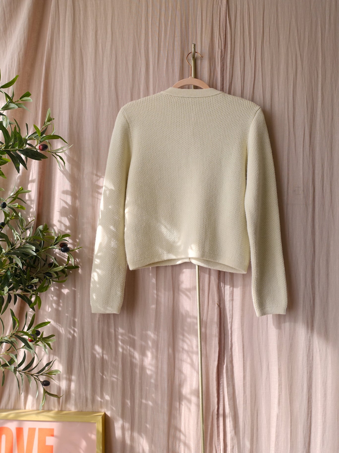 Zara preloved knitted cardigan ecru / gold