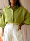 Zara 100% linnen loose fit blouse pistachio paradise