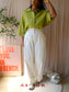 Zara 100% linnen loose fit blouse pistachio paradise