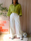 Zara 100% linnen loose fit blouse pistachio paradise