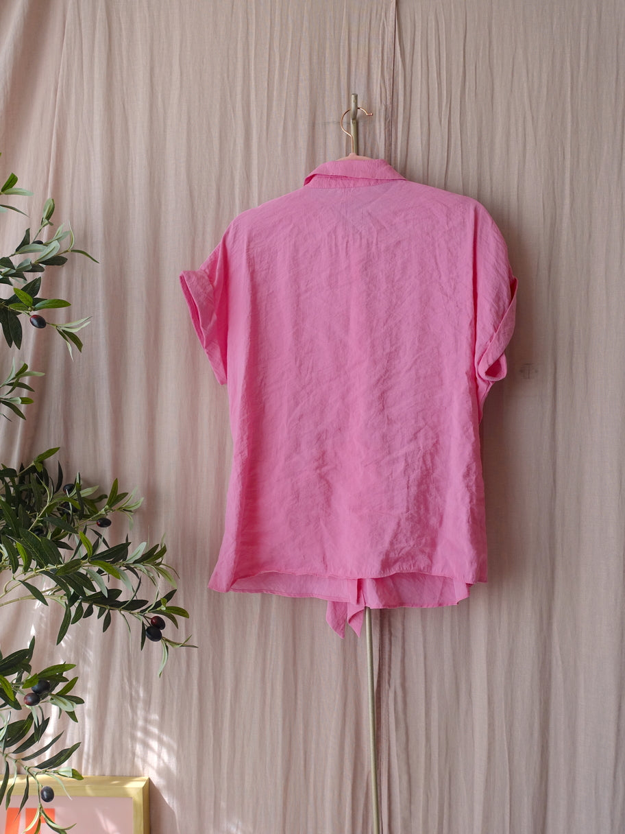 Zara modal knot blouse pink lemonade