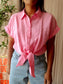 Zara modal knot blouse pink lemonade