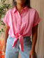 Zara modal knot blouse pink lemonade