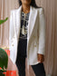 Zara preloved tweed blazer winter white