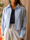 Zara cropped tweed jack sky blue
