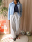Zara cropped tweed jack sky blue