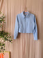 Zara cropped tweed jack sky blue
