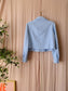 Zara cropped tweed jack sky blue