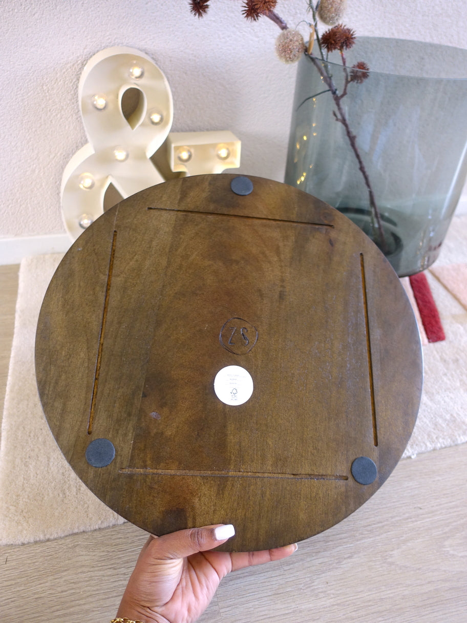 Zusss houten stylingbord 40 cm donkerbruin