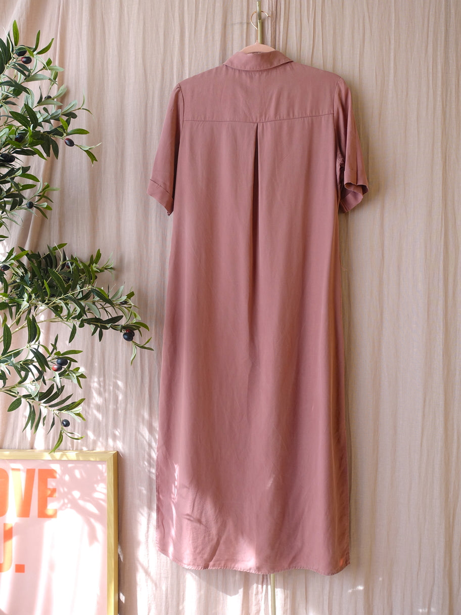 Zusss lyocell maxi jurk bridal rose