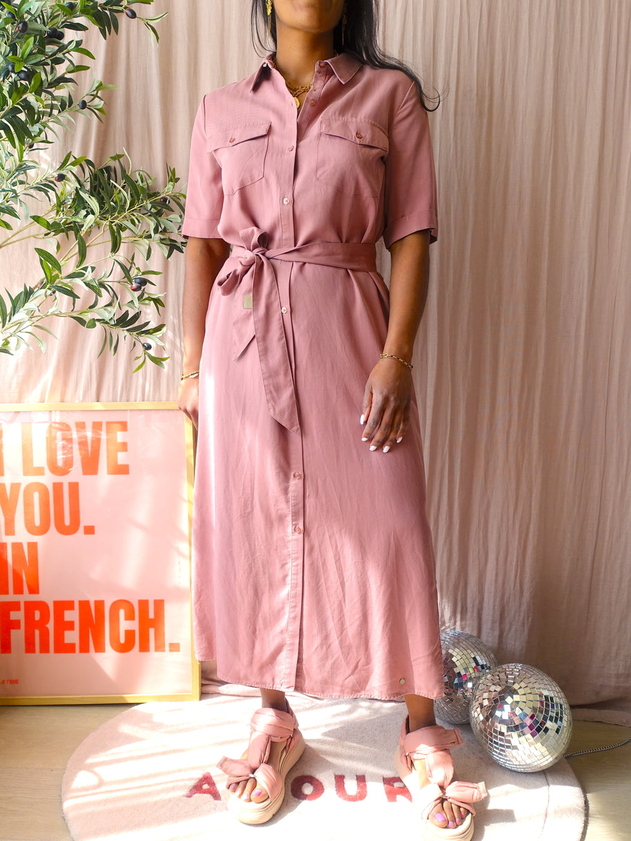 Zusss lyocell maxi jurk bridal rose