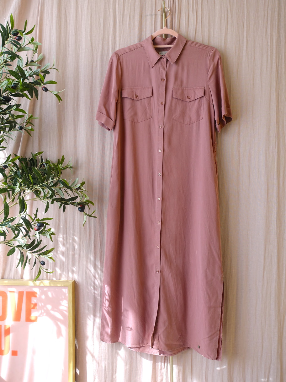Zusss lyocell maxi jurk bridal rose