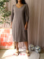 Zusss structured midi jurk leem taupe