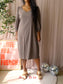 Zusss structured midi jurk leem taupe