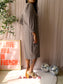 Zusss structured midi jurk leem taupe