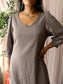 Zusss structured midi jurk leem taupe