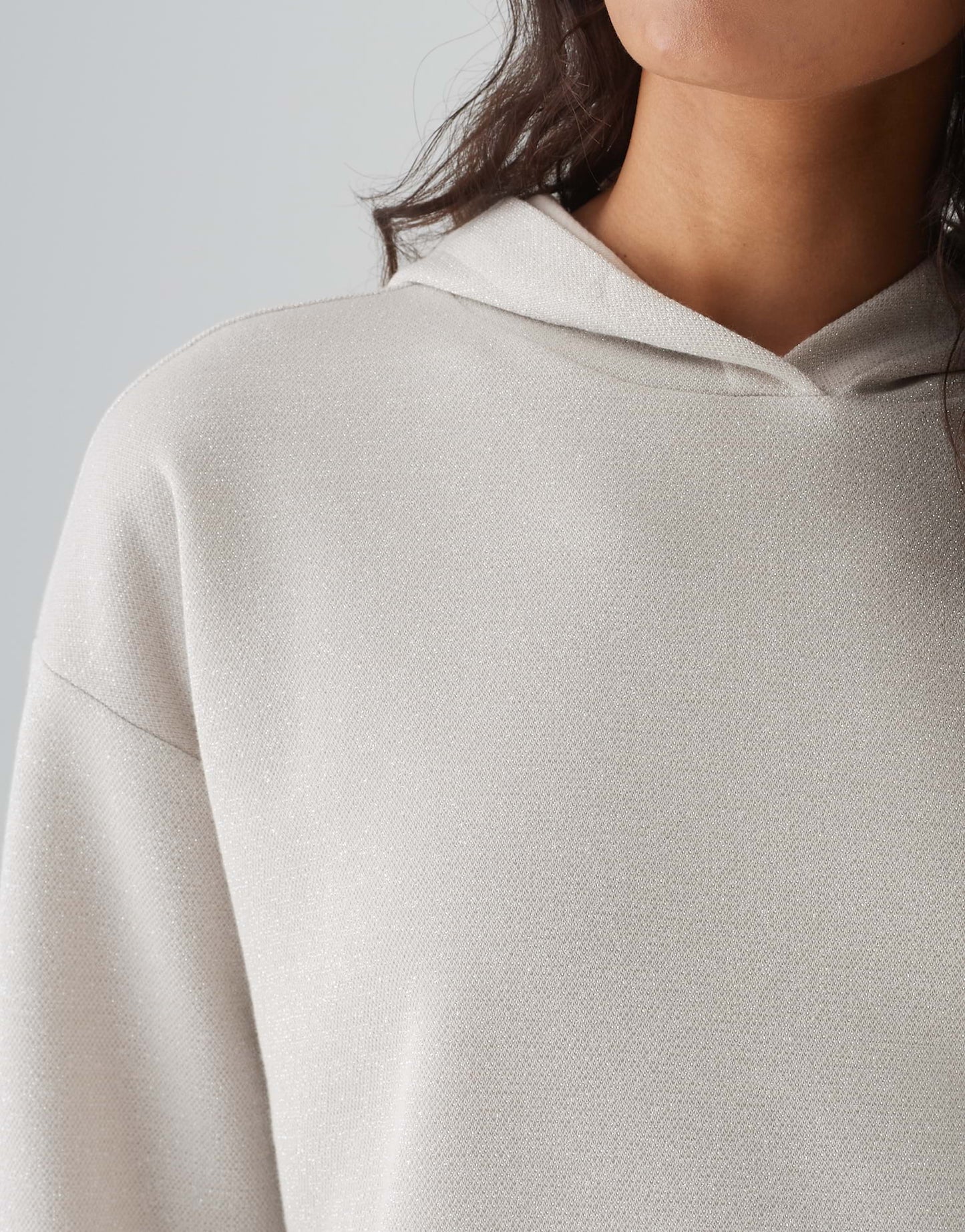 OPUS sweatshirt hoodie glittero pearl grey