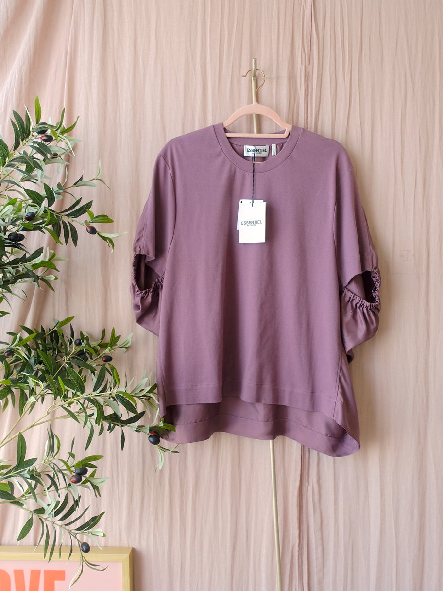 Essentiel Antwerp oversized cotton & silk etic tee mauve lilac