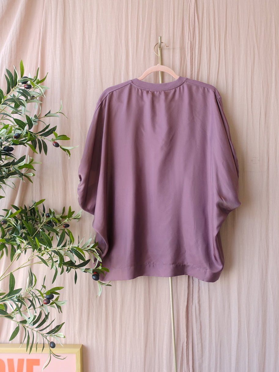 Essentiel Antwerp oversized cotton & silk etic tee mauve lilac